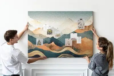 Mountain Landscape Printed Cork Board