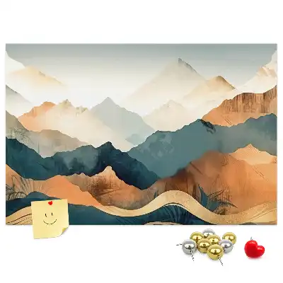 Printed Cork Board Mountains landscape