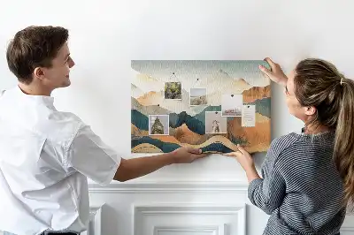 Mountain Landscape Printed Cork Board