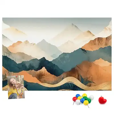 Mountain Landscape Printed Cork Board