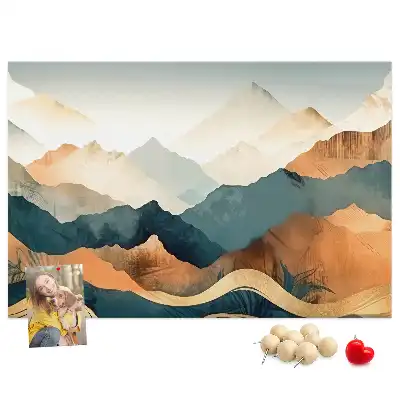 Printed Cork Board Mountains landscape