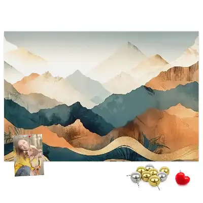 Printed Cork Board Mountains landscape
