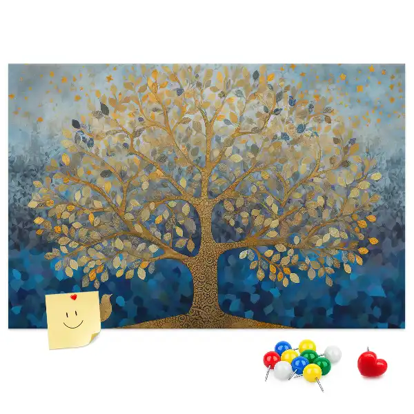 Abstract Tree Printed Cork Memo Board