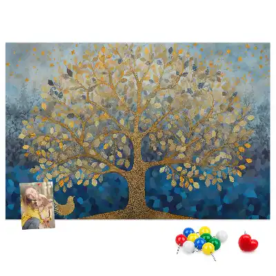 Abstract Tree Printed Cork Memo Board