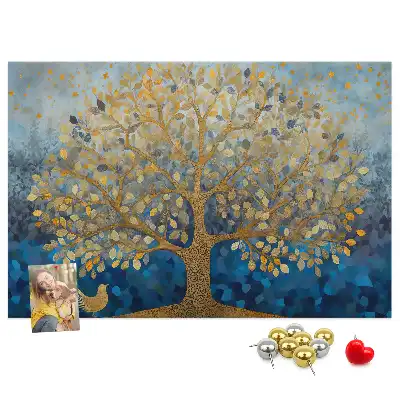 Abstract Tree Printed Cork Memo Board