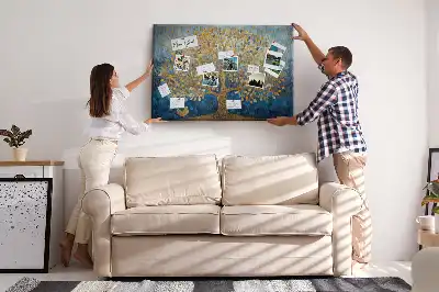 Abstract Tree Printed Cork Memo Board