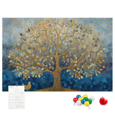 Abstract Tree Printed Cork Memo Board