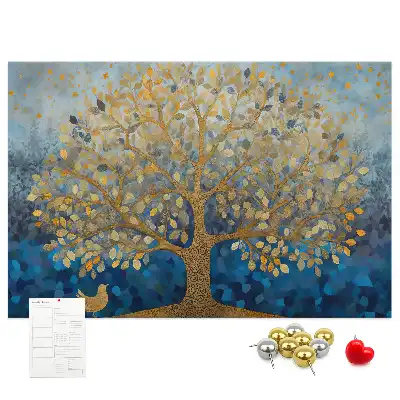 Abstract Tree Printed Cork Memo Board