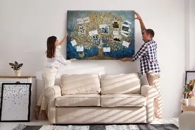 Abstract Tree Printed Cork Memo Board