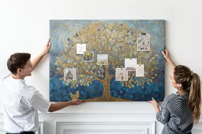 Abstract Tree Printed Cork Memo Board