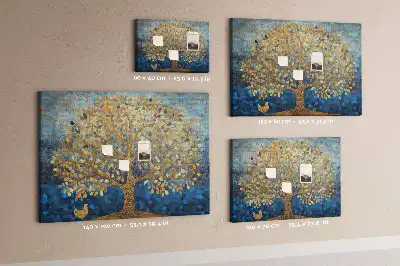 Abstract Tree Printed Cork Memo Board