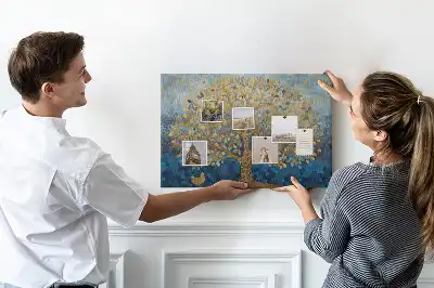Abstract Tree Printed Cork Memo Board