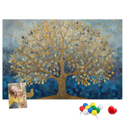Abstract Tree Printed Cork Memo Board