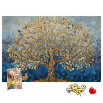 Abstract Tree Printed Cork Memo Board