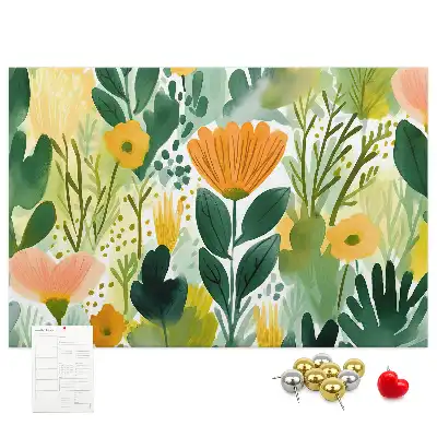 Printed Cork Board Watercolor flowers