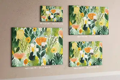Watercolor Flowers Printed Cork Board