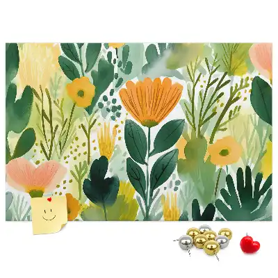 Printed Cork Board Watercolor flowers