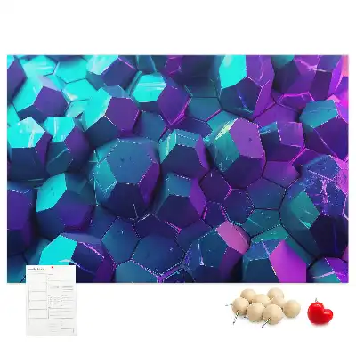 Printed Cork Memo Board Geometric shapes