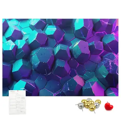 Printed Cork Memo Board Geometric shapes