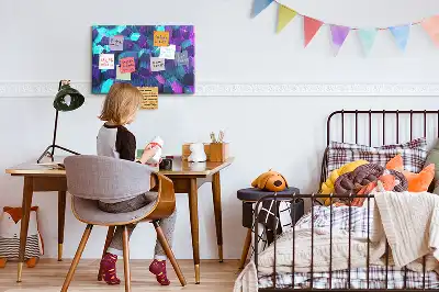 Geometric Printed Cork Memo Board