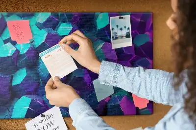 Printed Cork Memo Board Geometric shapes