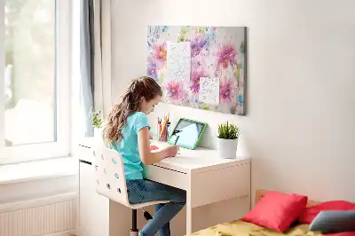 Printed Cork Board Painted flowers