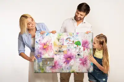 Printed Cork Board Painted flowers