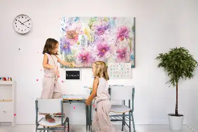 Printed Cork Board Painted flowers