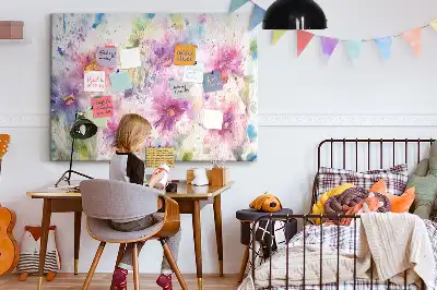 Printed Cork Board Painted flowers