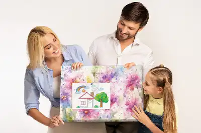 Printed Cork Board Painted flowers
