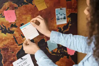 World Map Printed Cork Memo Board