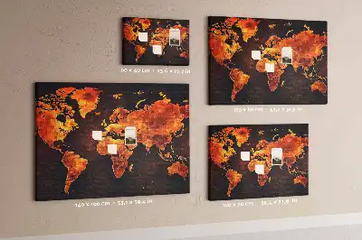 Printed Cork Memo Board World map
