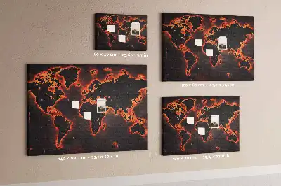 World Map Cork Memo Board