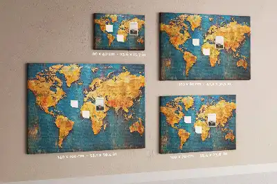 Cork memo board Decorative world map