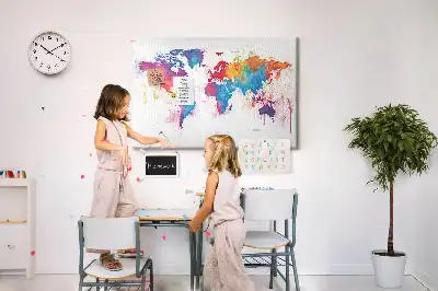 Printed Cork Memo Board World map