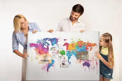 Printed Cork Memo Board World map
