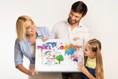 World Map Printed Cork Memo Board