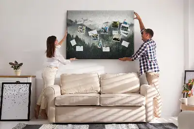 Printed Cork Memo Board Forest landscape