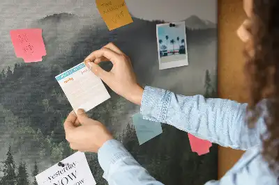 Printed Cork Memo Board Forest landscape