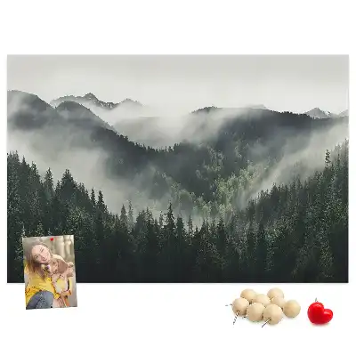 Printed Cork Memo Board Forest landscape