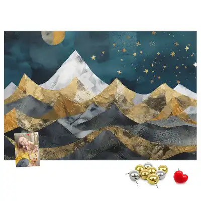 Mountains at Night Printed Cork Board