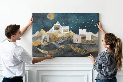 Mountains at Night Printed Cork Board