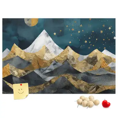 Mountains at Night Printed Cork Board