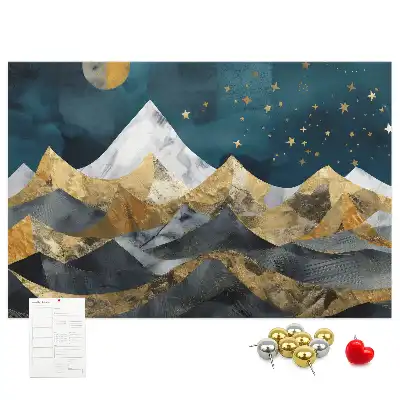 Mountains at Night Printed Cork Board