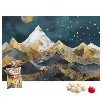 Mountains at Night Printed Cork Board