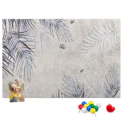 Palm Leaf Printed Cork Memo Board