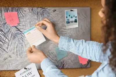Palm Leaf Printed Cork Memo Board