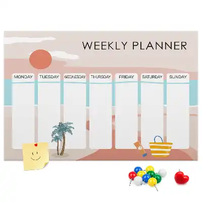Weekly planner cork memo board