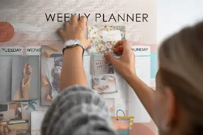 Weekly planner cork memo board