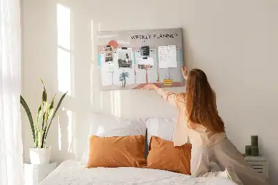 Weekly planner cork memo board